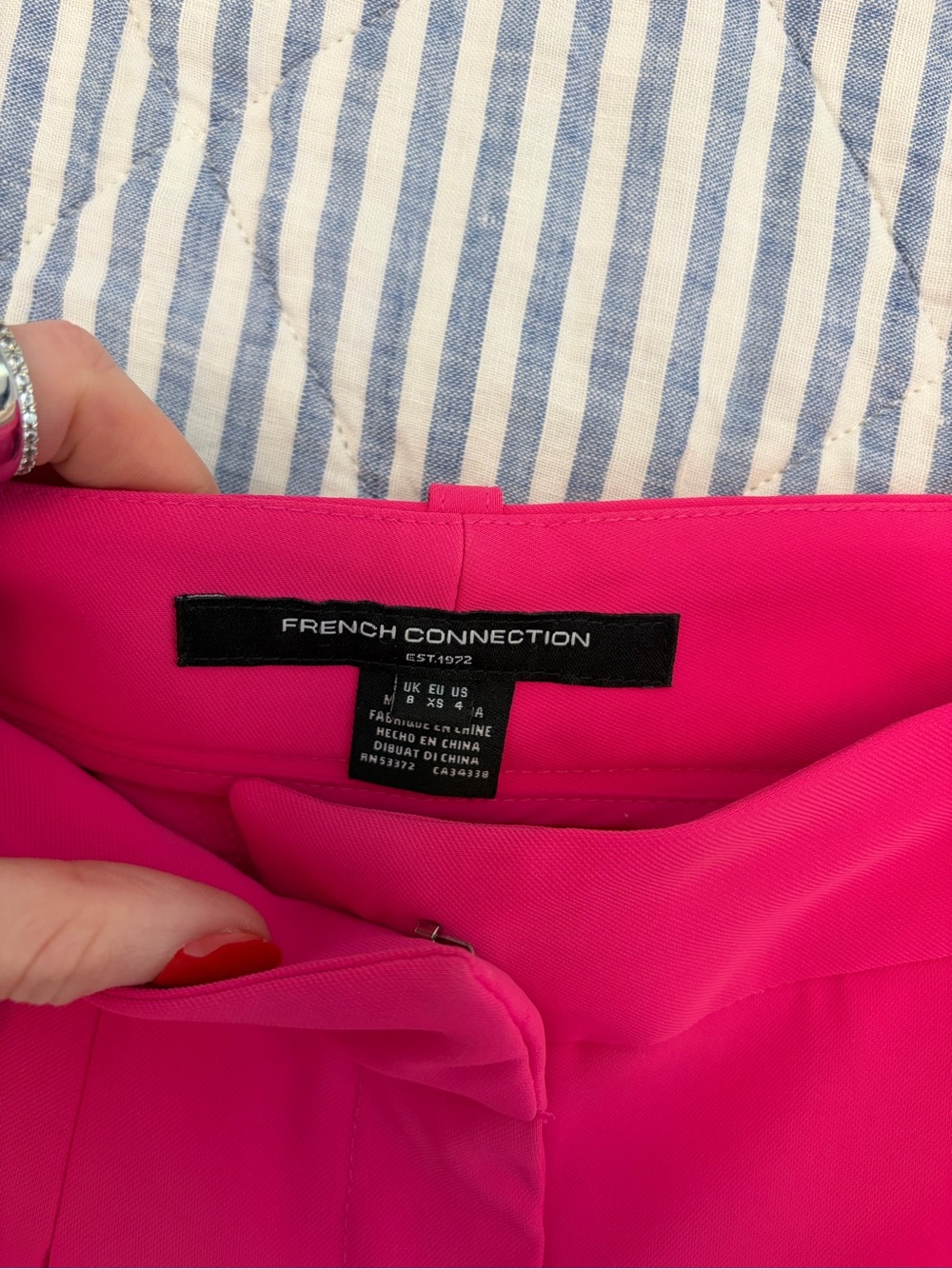 French Connection Bright Pink Wide Leg Trousers - Picture 3 of 4